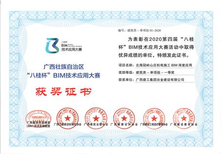 喜訊！公司榮獲“八桂杯”BIM技術(shù)應(yīng)用大賽一等獎
