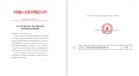 16星！冶建公司履約能力和信用表現(xiàn)良好
